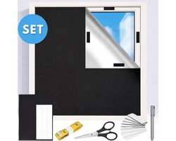 Ultiluxe® Verduisteringsdoek met klittenband - 145 x 200 cm - Verduisterend - Zonwerend - Verduisteringsgordijn - Schaduwdoek - Verduisteringsdoek - Donker maken - Tegen UV licht - Zonwering - Verduisteringsgordijn - Zonnescherm dakraam - Zwart