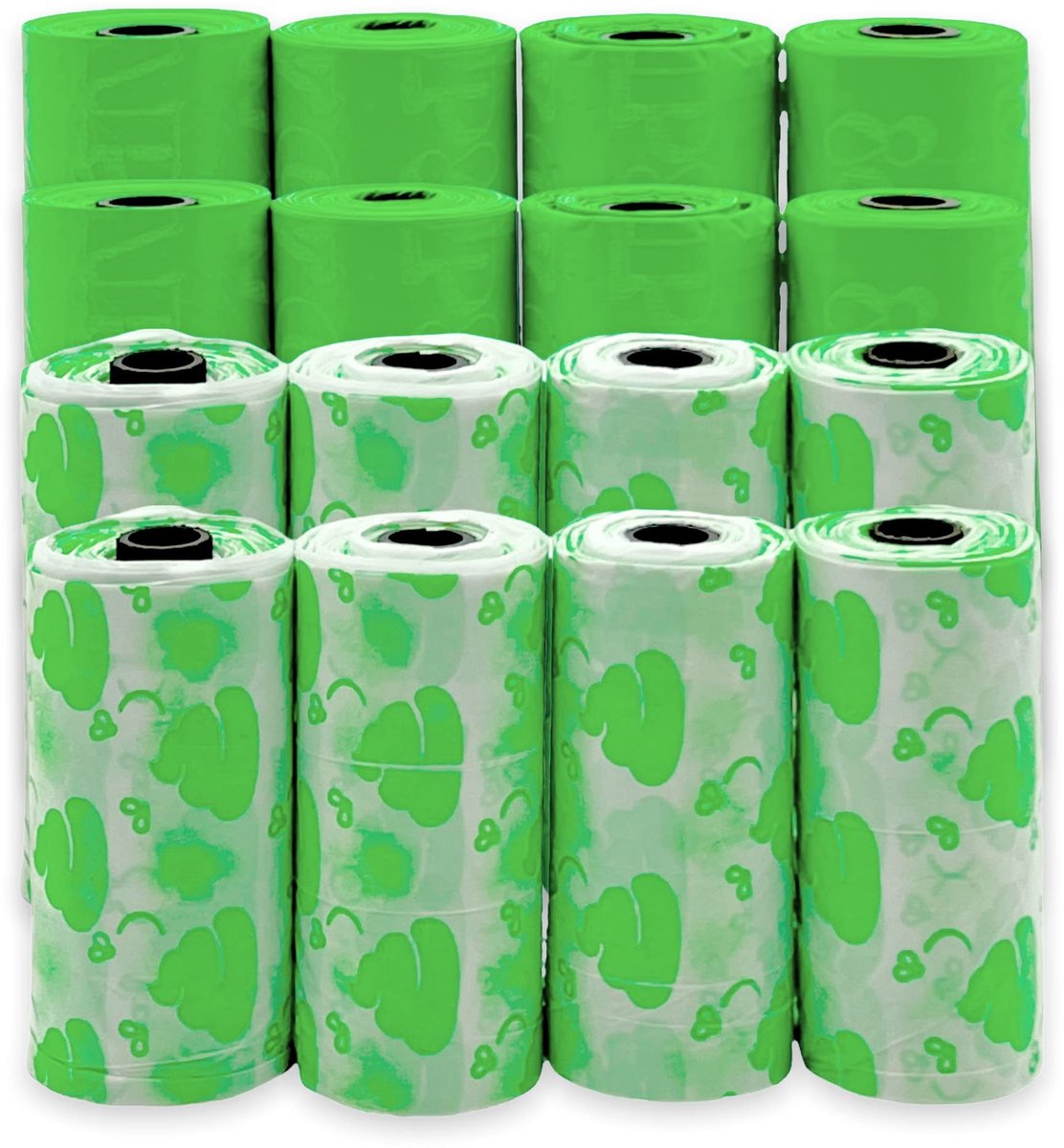 MIJOMA Biodegradable Hond Poepzakken - 240 Stuks, Scheurvast en Lekvrij - Groene/Witte Rolletjes