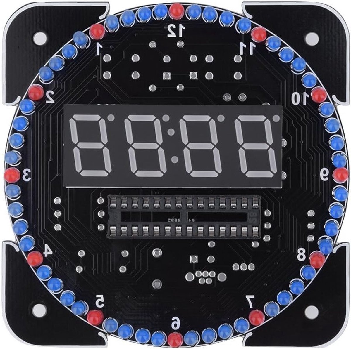 Multifunctionele Digitale LED Klok Set met Lichtbediening, Temperatuurweergave en Tijdsaanduiding voor Thuis, School en Kantoor - Blauw