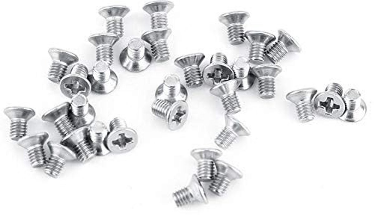 Dailygoods - Dailygoody - M3 Machine Schroeven - Roestvrij Staal - 100 Stuks - Platte Kop - Verzonken Schroeven - Bevestigingsmateriaal - Diverse Typen