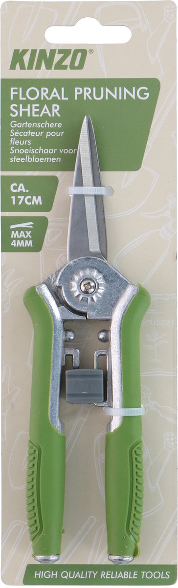 KINZO Snoeischaar voor Steelbloemen - Bloemenschaartje met Antislip Handgreep - Max. 4 mm - 17 cm van Kinzo — afbeelding 2