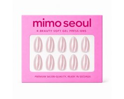 Mimo Seoul Soft Gel Press On Nails Kort - Pearl Cat Eye Short Almond (30 stuks) - Plaknagels Met Lijm & Plakstickers - Nepnagels Valse Nagels Herbruikbaar - Compleet Prep Kit