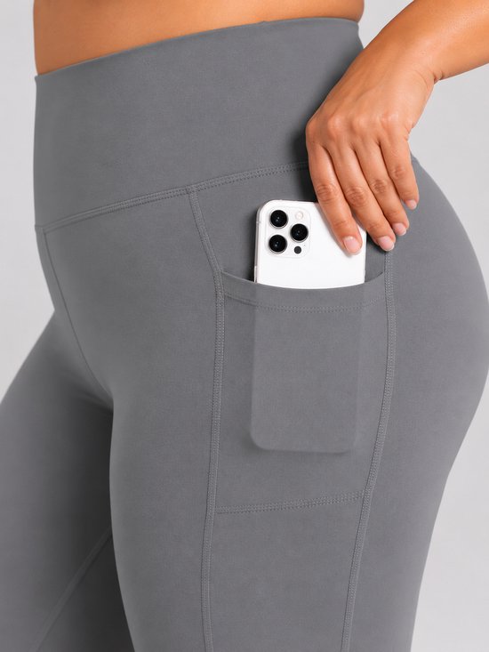 SparkNine Softcurve plus size legging - met zijzakken - 5XL - grijs - zachte stof - ademend - niet doorschijnend — afbeelding 4