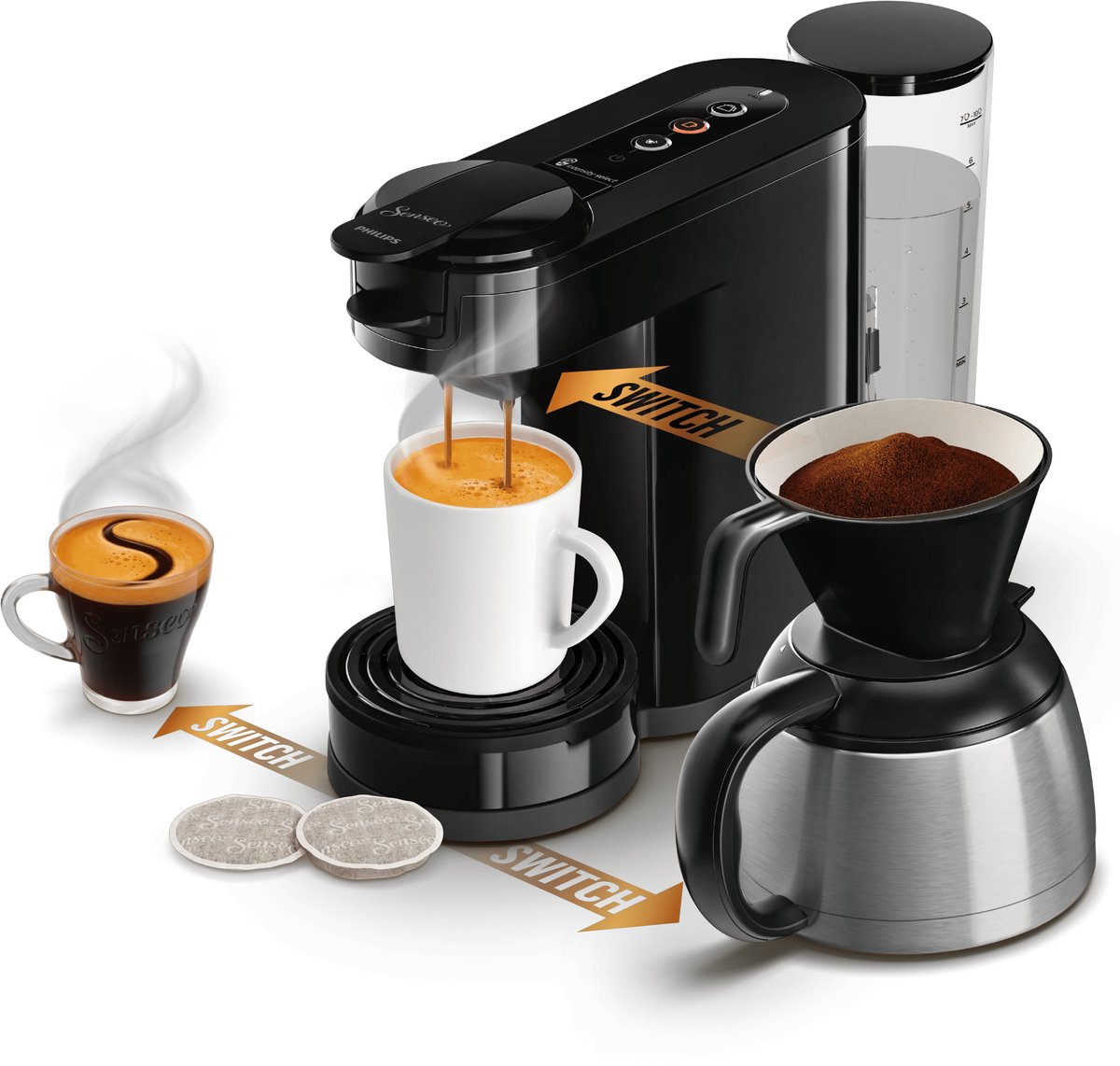 Bol.com Philips HD6594/62 koffiezetapparaat Half automatisch Combinatiekoffiemachine 1 l aanbieding