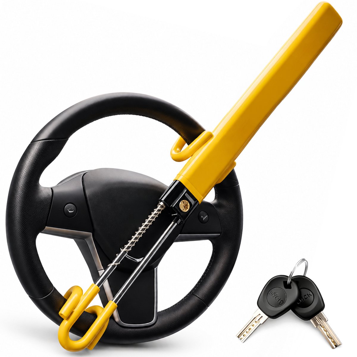 Diydash Stuurslot Auto PRO - Anti diefstal beveiliging - Geschikt voor Campers, Bussen, Vrachtwagens en Auto's - Stuurklem