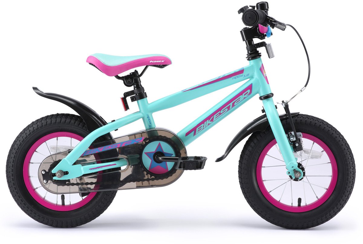 Bikestar kinderfiets Urban Jungle 12 inch turquoise paars