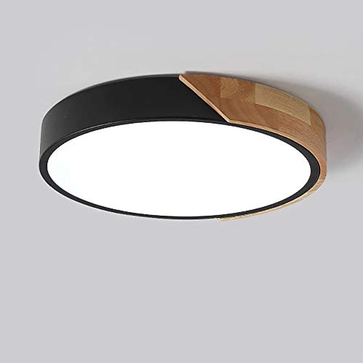 Haobosic Macaron LED Plafondlamp - Zwart 24W - 4500K Neutraal Licht - RA80