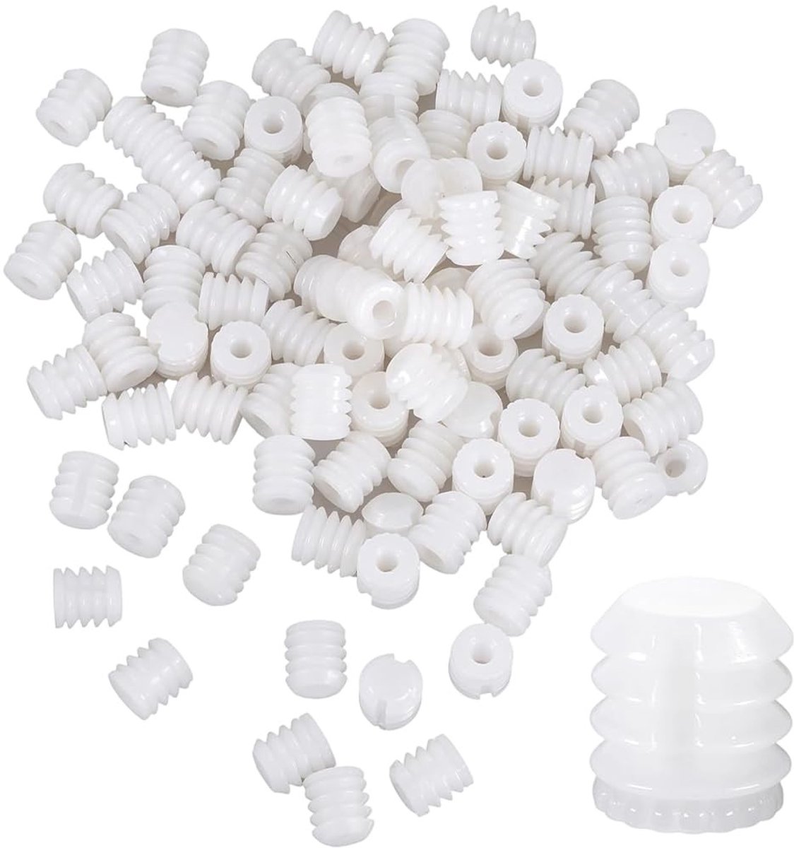 Dailygoods - 100 Stuks Witte Scharnierschroefinzetstukken voor Meubelverbindingen