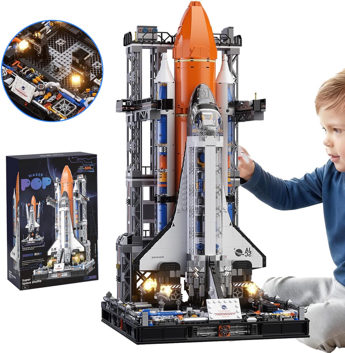 2226 Stuks Space Shuttle Bouwblokkenset - Mini Raketmodelbouwset Met Lanceerplatform - Stem-Geïnspireerd Constructiespeelgoed Voor Hobbyisten En Liefhebbers