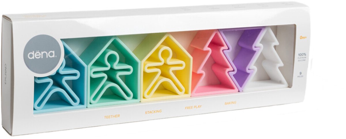 * Dëna Siliconen Speelset Pastel | Kind - Huis - Boom Set
