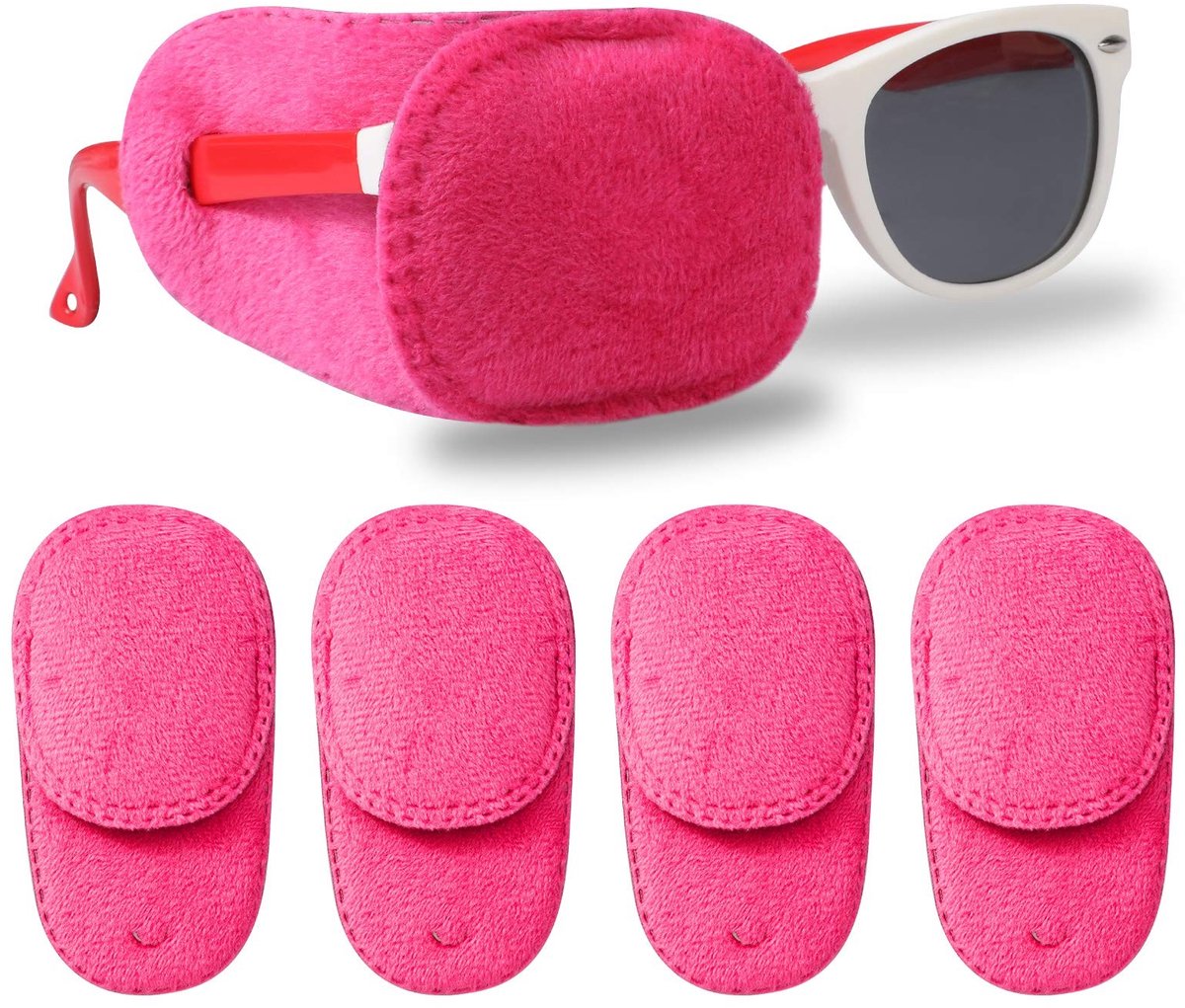 Dailygoods - Dailygoody - Ooglapjes - Zacht en comfortabel - Roze - Geschikt voor kinderen - Voor luie ogen en scheelzien - Inclusief wasbare ooglapjes
