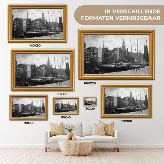 Oeuvre de Peinture sur Toile - Maîtres Anciens - Cadre - Or - 150x100 cm - Art Décoration murale