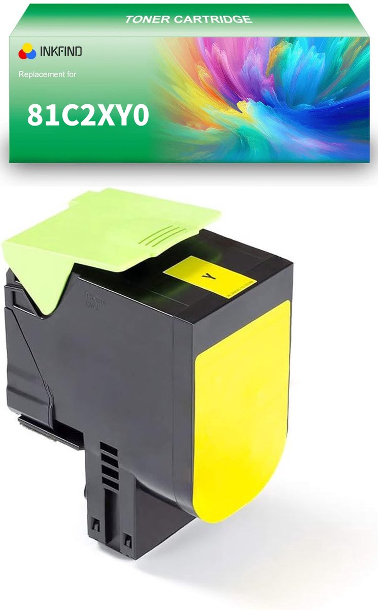 INKFIND 81C2XY0 Geel tonercartridge compatibel met Lexmark 81C2XY0 Geel geschikt voor Lexmark CX735adse/CX737adzse - 1-pack Geel