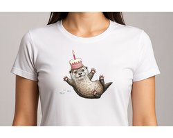 Otter Feestje - T Shirt - cute - kawaii - Gift - Cadeau - schattig - schattigdesign - liefdesign - pastelkunst - Funny - HappyBirthday - Gefeliciteerd - Verjaardag