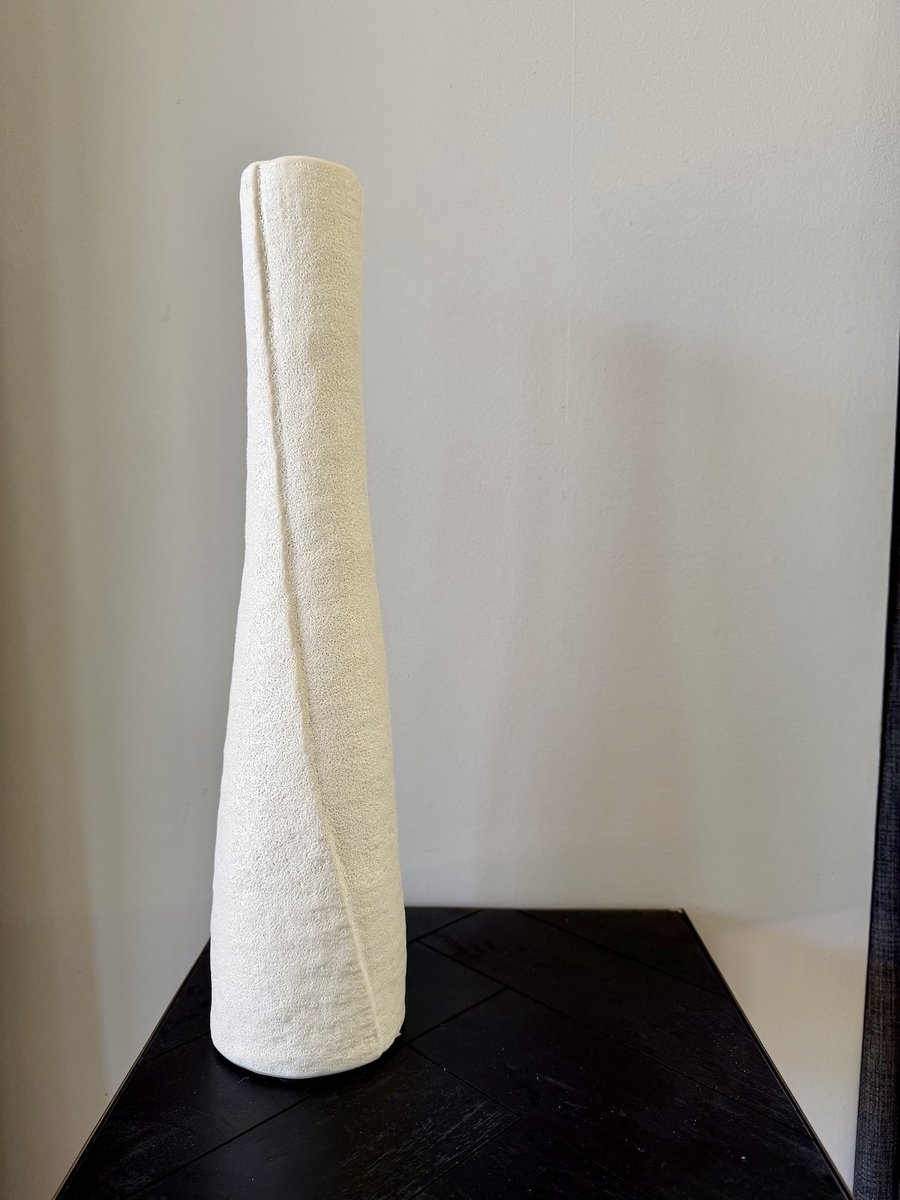 Light & Living Vaas deco Ø11x45 cm SETIMMO keramiek mat creme