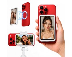 Selfie Monitor voor Telefoon - iPhone & Android - Selfie Scherm - Display - Smartphone Camera Accessoires - Elektronica - Gadgets Mannen / Vrouwen - Incl. USB-C Kabel - Silvergear