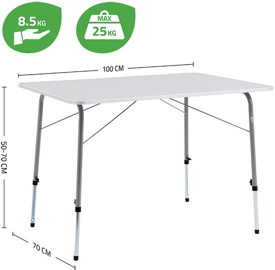 Bo-Camp - Camping tafel - Hoogte verstelbaar - 100x70 cm van Merkloos — afbeelding 3
