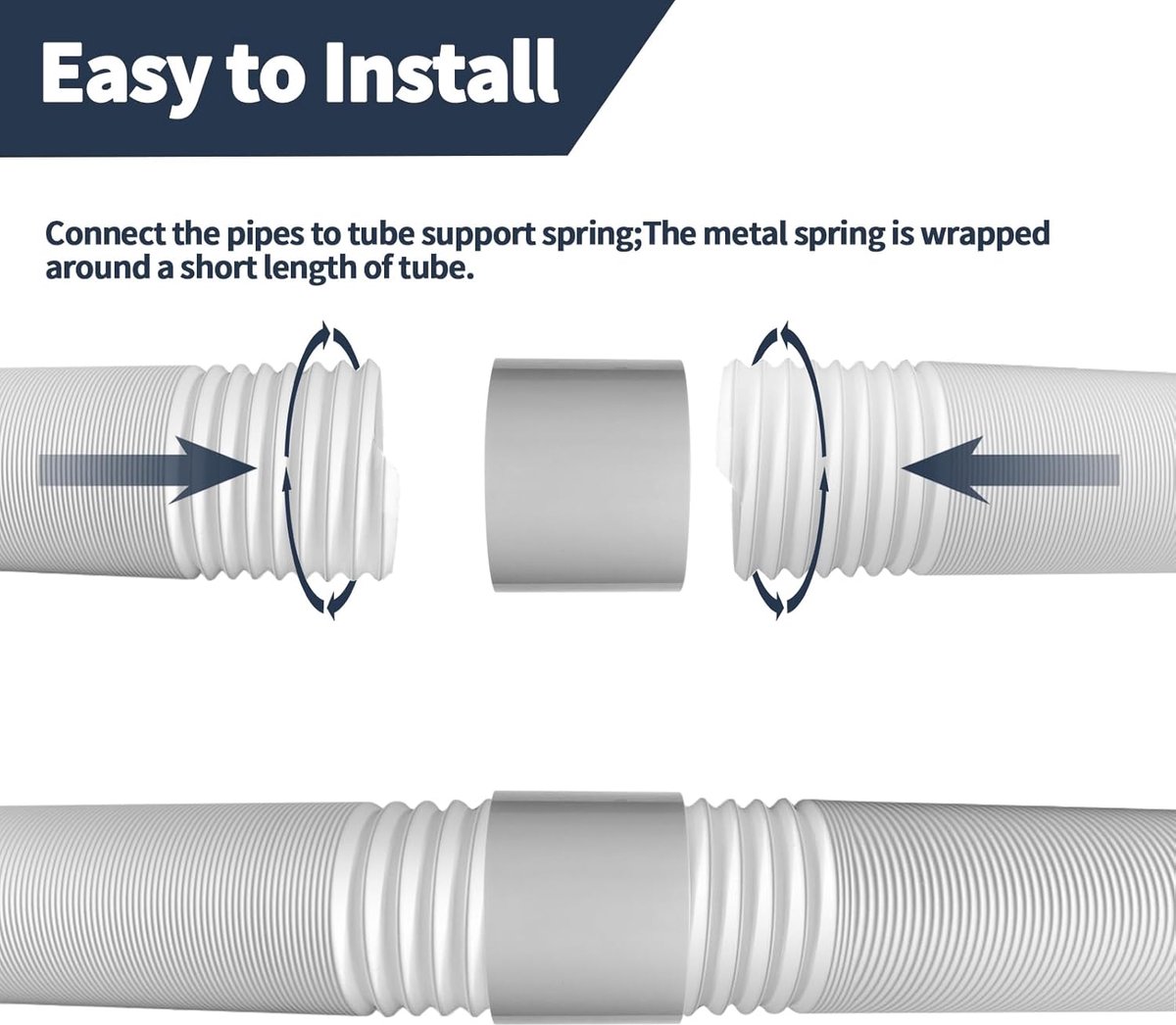Koppelstuk Mobiele Airco Afvoerslang - Voor Ø150mm Afvoerslang airco slang - Conditioner Uitlaatslang Connector - Airconditioner slangconnector - Geschikt voor het verlengen van airco-slangen met zowel rechts- als linksdraaiende schroefdraad – foto 6
