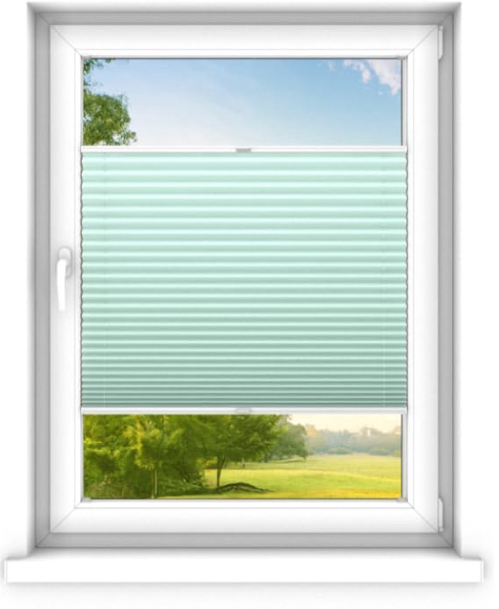 time4blinds - Plisségordijn zonder boren op maat gemaakt - Vouwgordijn - Plisségordijn privacy en zonwering - Eenvoudige installatie - Kant-en-klaar plisségordijn - 80x60 cm - Munt
