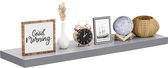 Nolad® Wandplank - Wandrek - Boekenplank - Industrieel - Zwevend - 90 x 23.6 x 3.5cm - Inc bevestigingmaterialen - Grijs