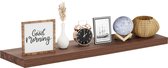 Nolad® Wandplank - Wandrek - Boekenplank - Industrieel - Zwevend - 90 x 23.6 x 3.5cm - Inc bevestigingmaterialen - Bruin