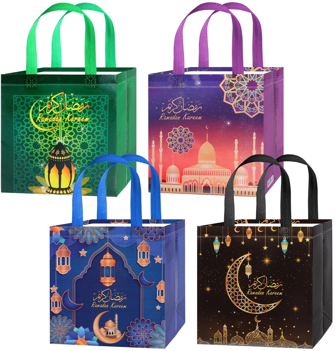 Dailygoods - Dailygoody - Ramadan cadeauzakjes - Herbruikbaar - Perfect voor traktaties - 8 stuks - Decoratie voor Ramadan - Voor kinderen - Snoepzakjes