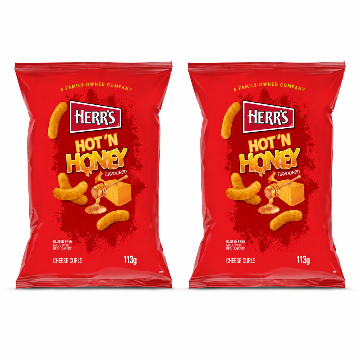 Herr's Hot'n Honey Flavoured Cheese Curls 2 Stuks