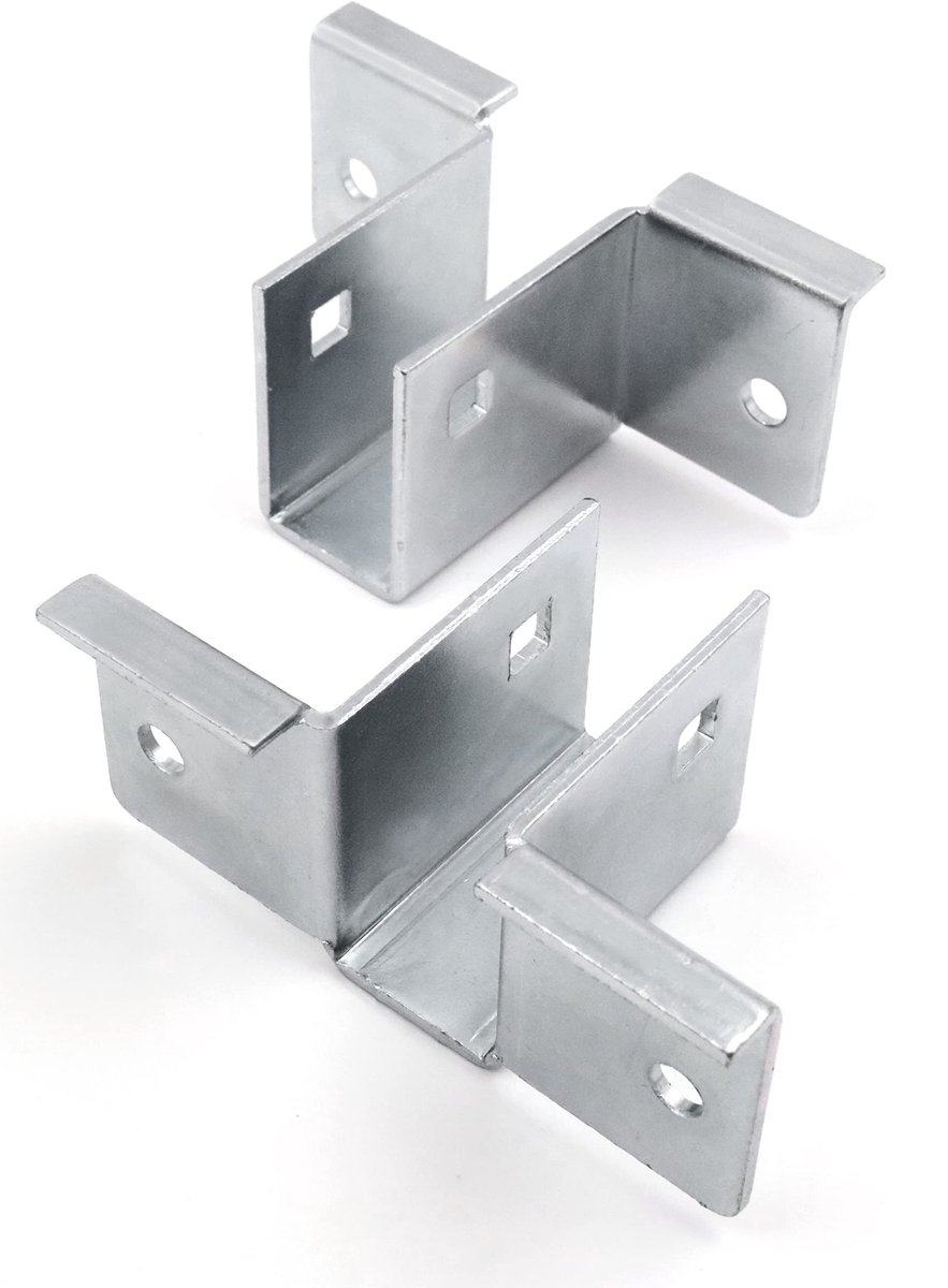 Dailygoods - Innovra - Dailygoody - Bedsokkelverbinding - Set van 2 - Verzilverd staal - Geschikt voor eenpersoons- en tweepersoonsbedden - Duurzaam en roestvrij - Inclusief...