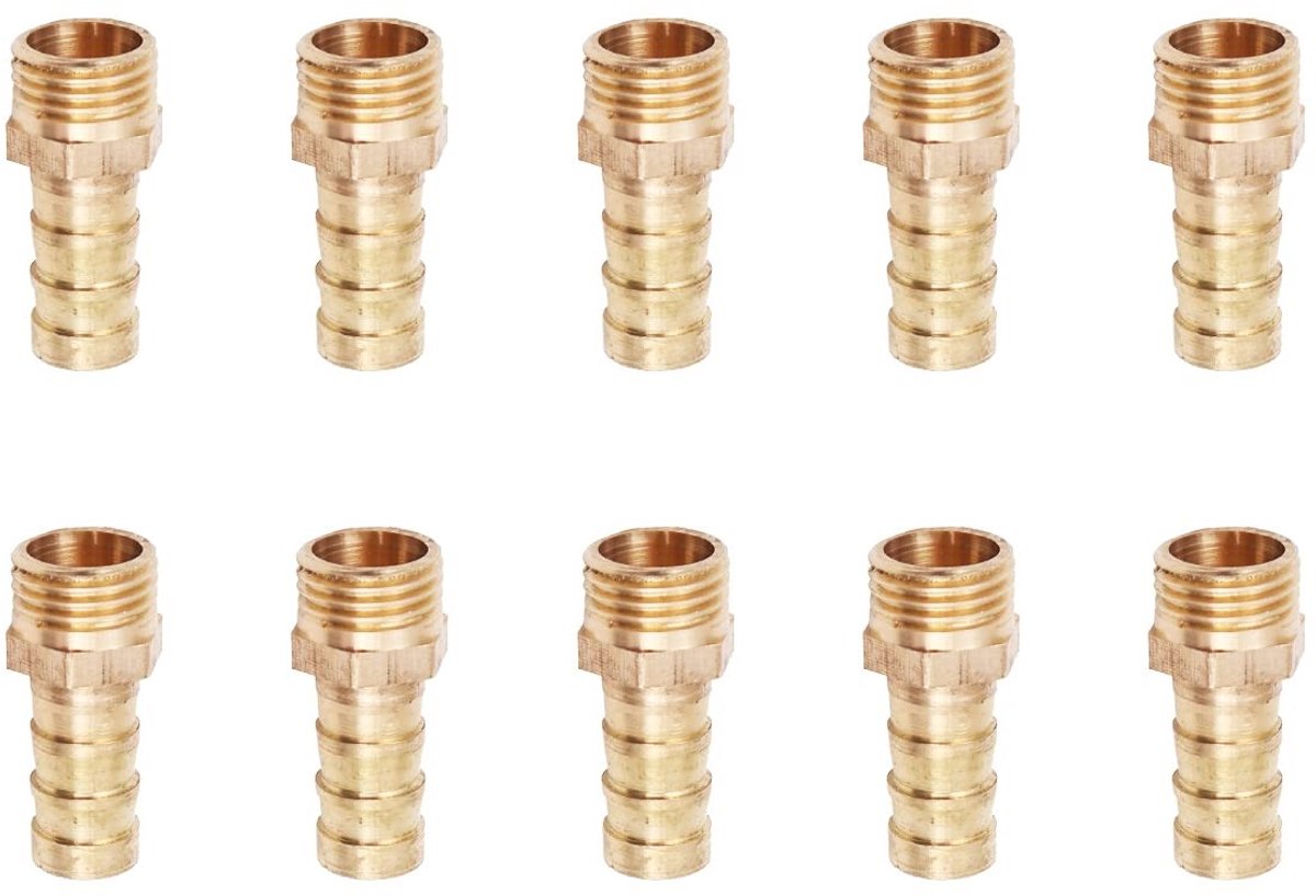 Dailygoods - Cosensi - Dailygoods - Dailygoody - Slang Pijp Connector - Messing Slang Nozzle - Duurzaam en Betrouwbaar - 1/4 10mm - Multifunctioneel - Geschikt voor Tuin en Zwembad - 10Pcs