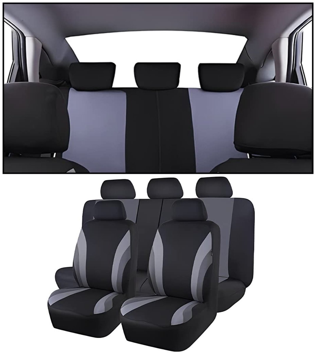 Dailygoods - Dailygoody - Autostoelhoezen - Bescherming voor autostoelen - Universele set van 9 - Grijs - Autoaccessoires voor optimale bescherming - Geschikt voor...
