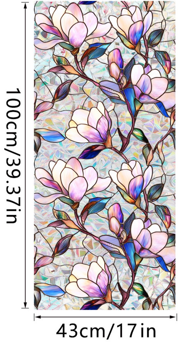 3D Regenboog Raamfolie- Anti-Inkijk - Isolerend & Zonwerend - 43x100cm – Statisch - Prisma Bejuweled EffectXCBL053