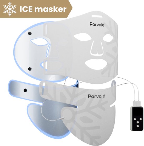 PARVALE® Led Masker ICE Lichttherapie - Led Masker - Led Gezichtsmasker - Collageen Masker - Red Light Mask - Red Light Therapy - Rood Licht Masker - Red Light Therapy Face Mask - Led Masker Lichttherapie
