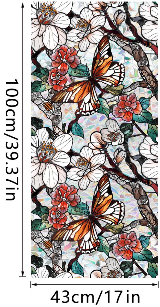 3D Regenboog Raamfolie- Anti-Inkijk - Isolerend & Zonwerend - 43x100cm – Statisch - Prisma Bejuweled EffectXCBL040
