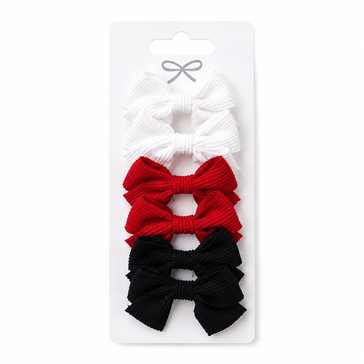 Vavida Haarspeldjes - 6 stuks - Strikjes - Meisjes - Leuk Als Cadeautje - Wit - Rood - Zwart