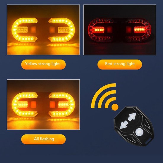 Fietsrichtingaanwijzers, USB Oplaadbare, Gesplitste Richtingaanwijzers met 60 Lm Hoge Zichtbaarheid, IPX4 Waterdichte LED-fietsverlichting voor Verkeersveiligheid, Draadloze — afbeelding 4