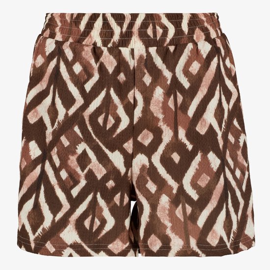 TwoDay dames short met grafische print bruin - Maat M