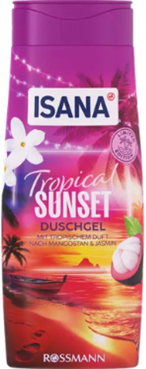 Zomer Douchegel Tropical Sunset - Isana | 1x 300ml – Mangosteen & Jasmijn | Zomer Douchegel - Limited Edition 2026