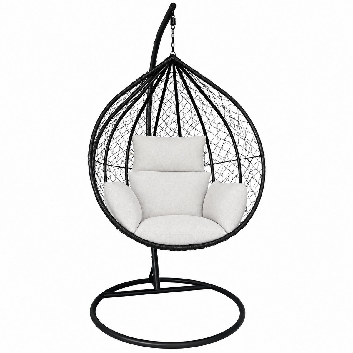 Egg hangstoel zwart roundabout ei stoel hang