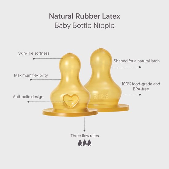 BIBS Flesspeen Rond - Fast Flow - 2 Pack - Latex van BIBS — afbeelding 5