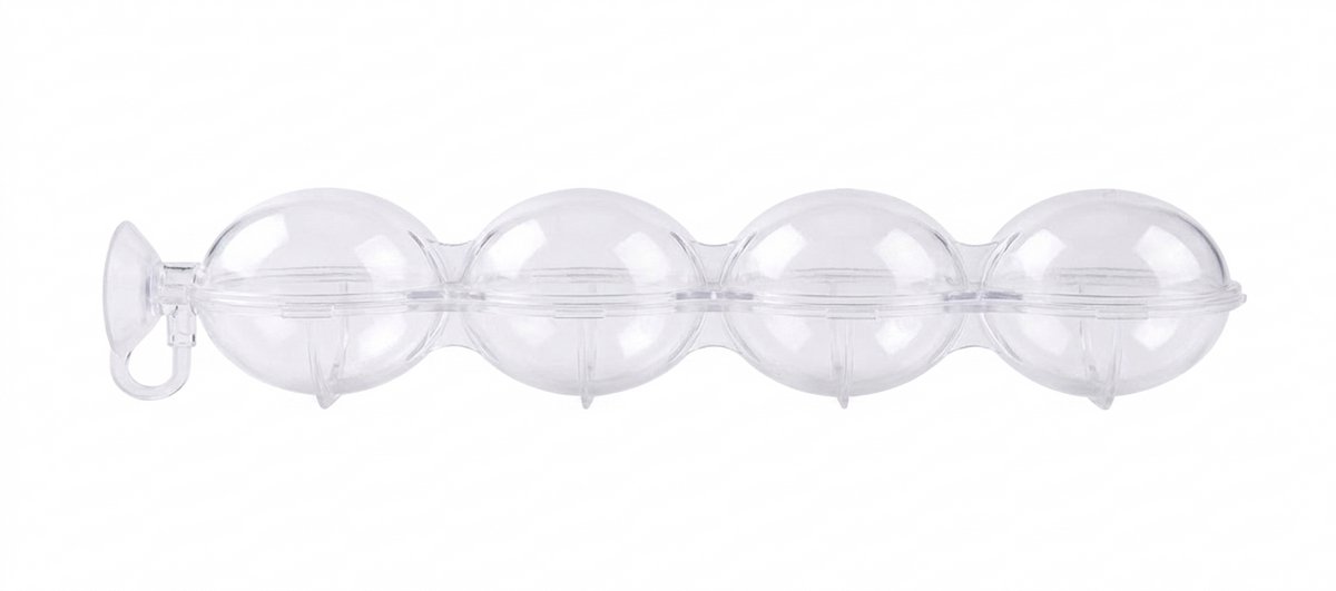 Ice Ball Maker - Plastic - Handig in Gebruik - 4 ronde ijsblokjes - Vaatwasmachinebestendig - Whisky - Transparant - IXEN