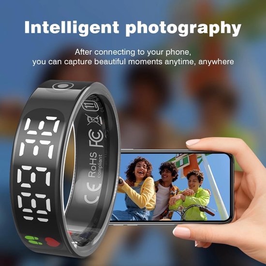 Smart Ring - Slimme - Slaapmonitoring Hartslag en Bloeddruk - Lichtgewicht van Smart++) — afbeelding 5