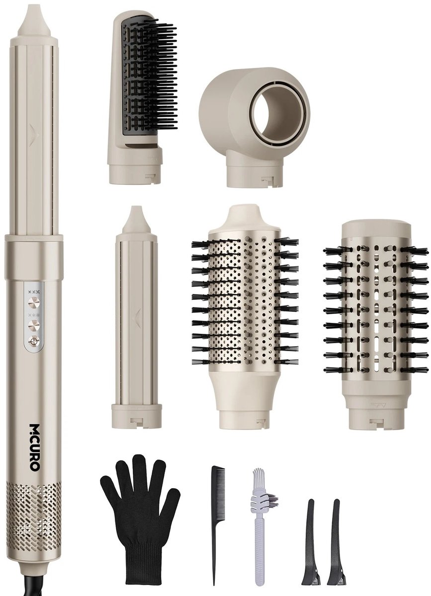 Mosh Stories 6-in-1 Föhnborstel Set – Multistyler met Krultang, Warme Luchtborstel & Föhn - 1500W Haarstyler voor Alle Haartypes