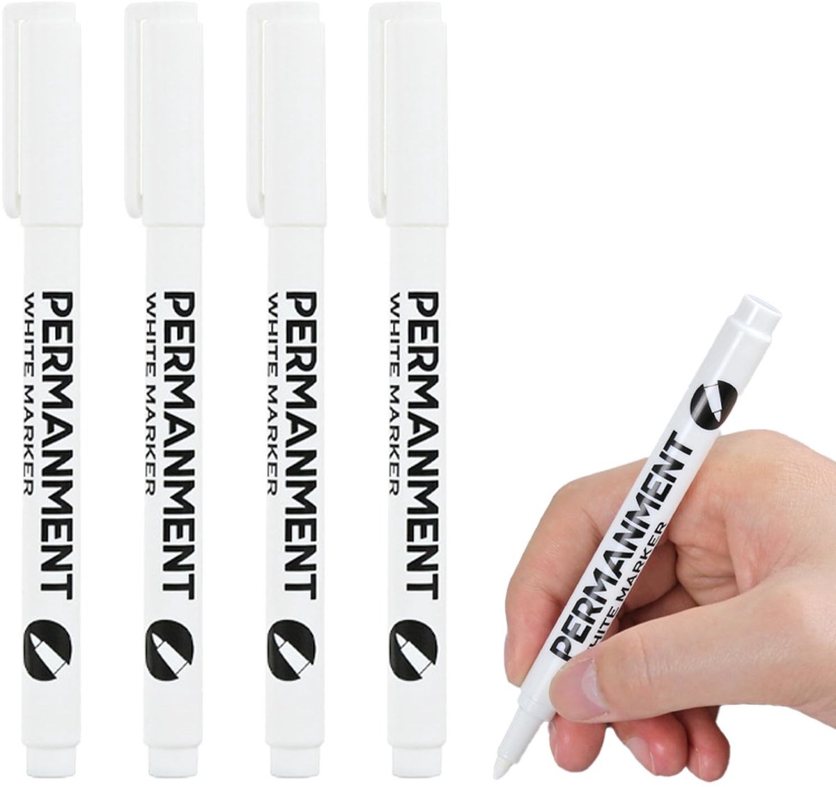 Dailygoods - Dailygoody - Acrylstiften - Fijne ronde punt - Waterbasis - Wit - Lakstiften - Geschikt voor diverse ondergronden