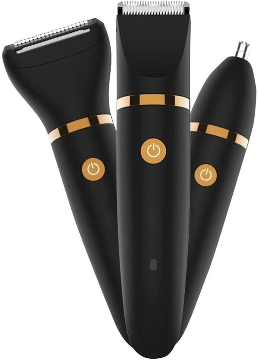 3-in-1 draadloos elektrisch scheerapparaat voor mannen, IPX6 waterdichte tondeuse, 1000 mAh accu, ondersteunt USB-C opladen.