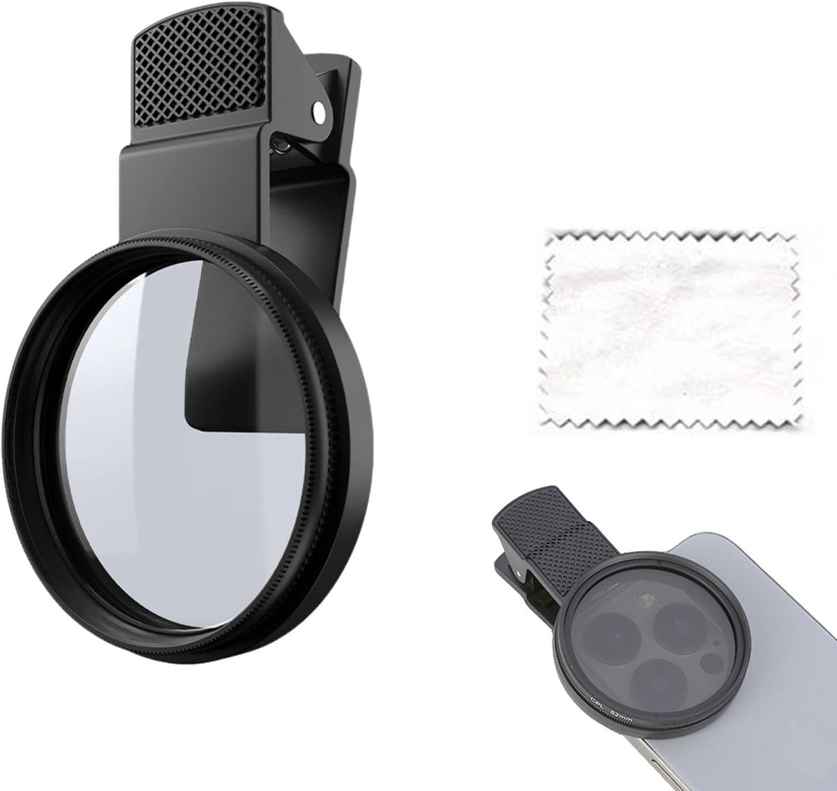 Dailygoods - 52 mm Clip-on Polarisatiefilter voor Smartphones