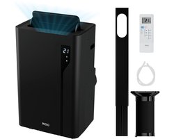 MOA Mobiele Airco - 12.000 BTU - 3-in-1 - Met Afstandbediening - Tot 35m² - Airconditioner met Ontvochtigingsfunctie - Raamafdichtingskit - Zwart