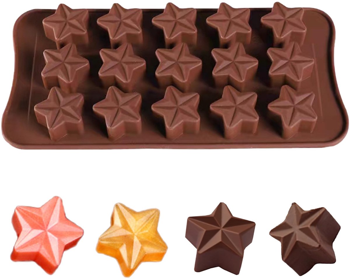 Dailygoods - Siliconen Chocoladevorm met Sterren voor Bonbons en Snoep