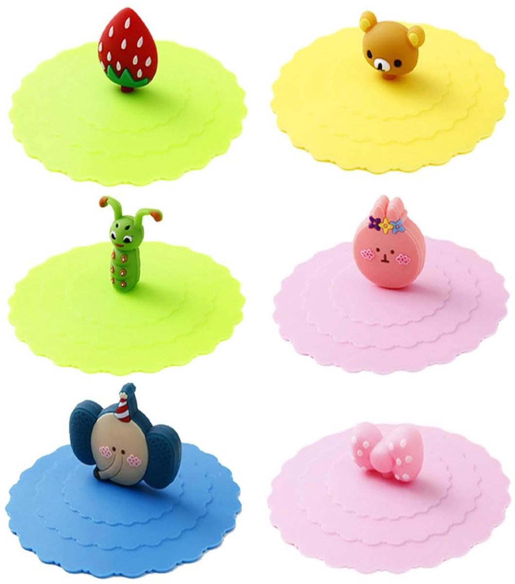 Dailygoods - Set van 6 Herbruikbare Siliconen Deksels 10 cm