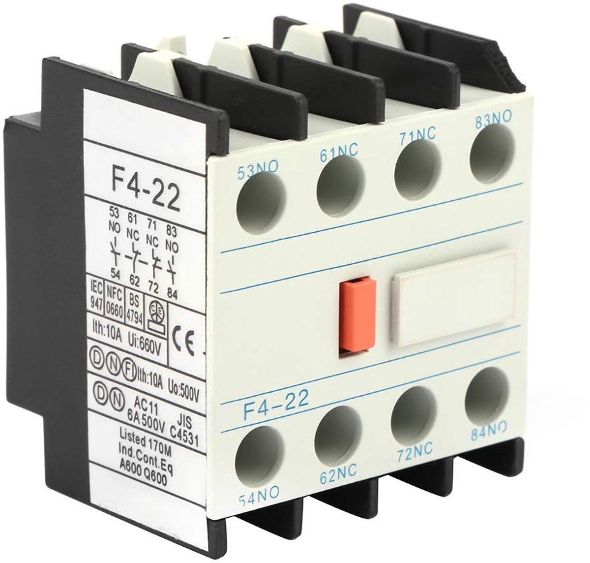 Dailygoods - AC-schakelaar met 2 NO en 2 NC Contactblokken