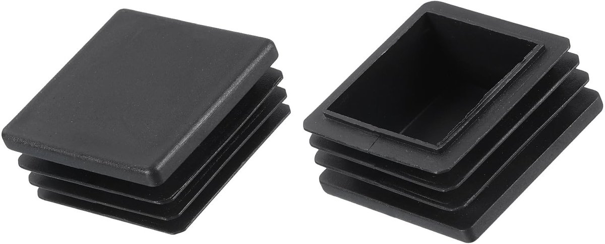 Dailygoods - Dailygoody - Vierkante Buis Eindkap - Kunststof Pluggen - Bescherming voor Meubels - 40 x 40 mm - 2 Stuks - Voor Hekwerk en Meubilair